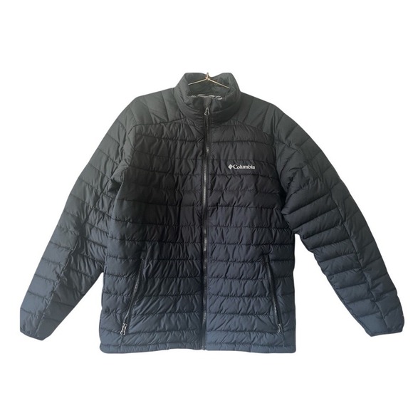 Columbia Other - Columbia Omni-Heat Puffer Jacket Black Full Zip Lightweight Mock Neck Mens Sz M
